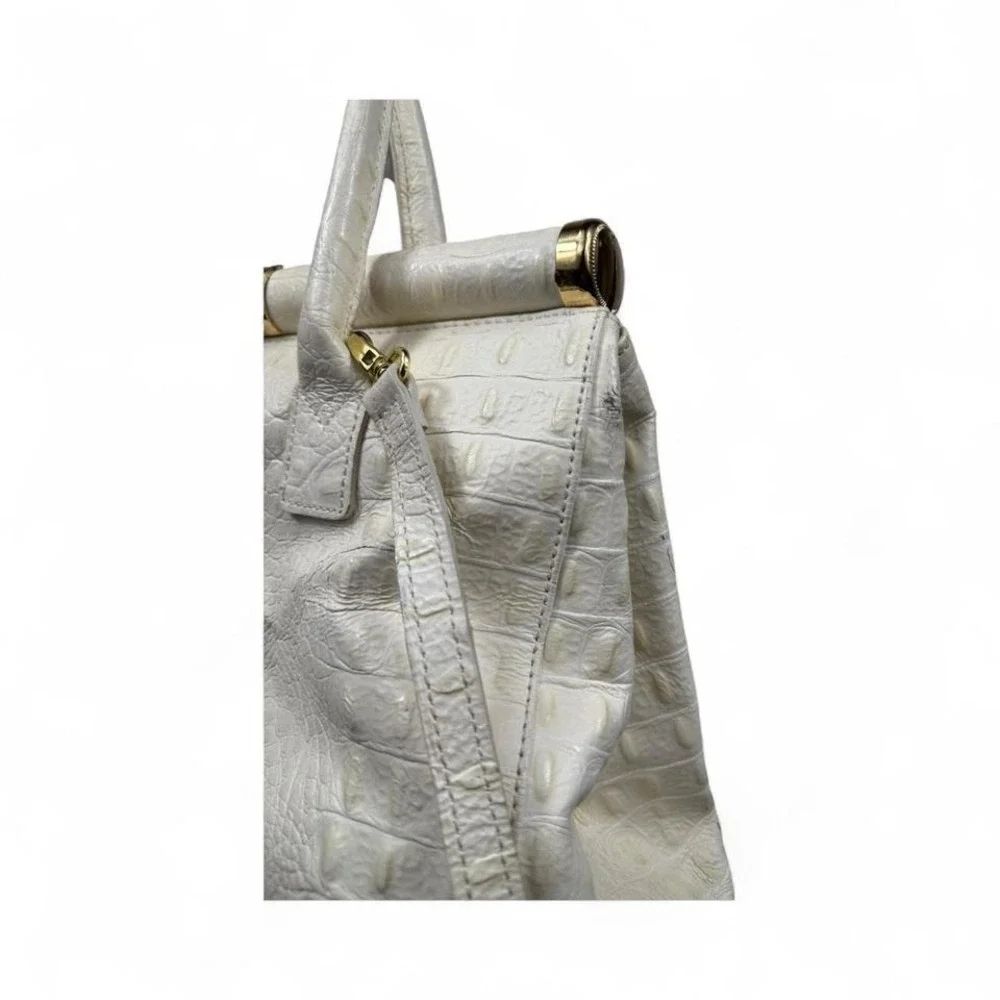 off white cream Croc-Embossed Leather Bag - Picture 4 of 8